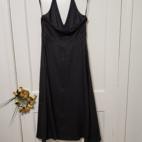 Becky & Max Black Linen Halter Dress women's size 4 - Picture 4 of 10